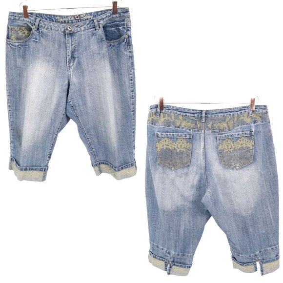 Vanilla Star Bermuda Shorts Womens 20 Blue Boho Relaxed Preppy‎ Western Sporty - Picture 1 of 16